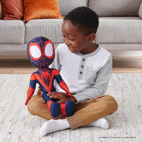 Marvel Spidey and his Amazing Friends My Friend Miles Talking Plush - 16-Inch Miles Morales with Sounds - Toys Featuring Your Friendly Neighborhood Spideys thumbnail 8