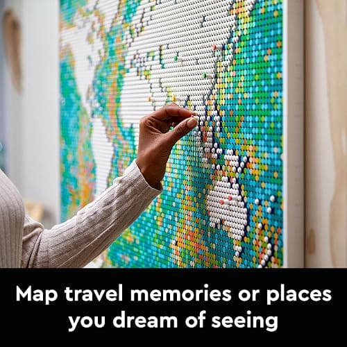 LEGO Art World Map 31203 Building Set - Collectibe Wall Art for Adults, Featuring Accompanying Soundtrack, Great Home Office Decor for Passionate Travelers, DIY Creators, and Map Enthusiasts thumbnail 6