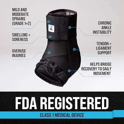 Z ATHLETICS Ankle Brace for Women & Men - Lace Up Adjustable Support with Side Stabilizers for Sprained Ankle, Achilles Tendonitis Relief | Basketball, Volleyball, Running & Sports Recovery thumbnail 4