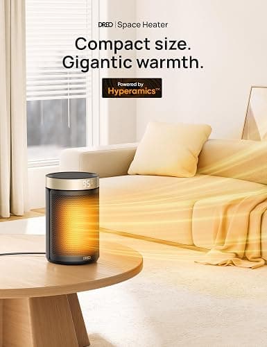 Dreo Space Heater, Portable Electric Heaters for Indoor Use with Thermostat and Remote, 2024 Upgraded, Digital Display, 12H Timer, 5 Mode, 1500W PTC Ceramic Fast Safety Heat for Office Bedroom Home thumbnail 3