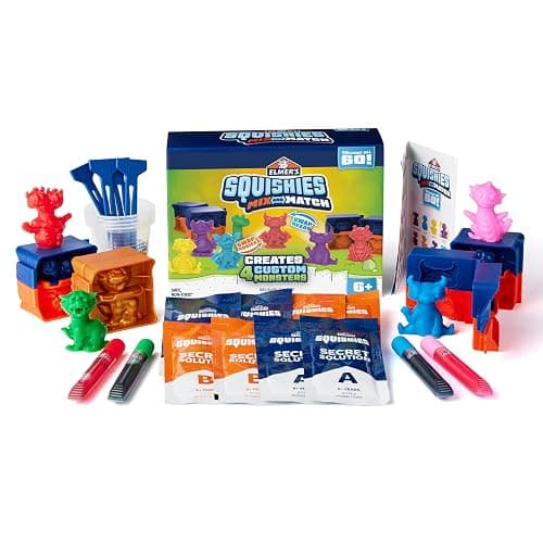 Elmer's Squishies Mix and Match, Kids DIY Activity, Squishy Toys Kit, Creates 4 Mix and Match Characters, 24 Piece Set - Slime Fun, Crafts, Holiday Gift for Ages 6+ - Image 1