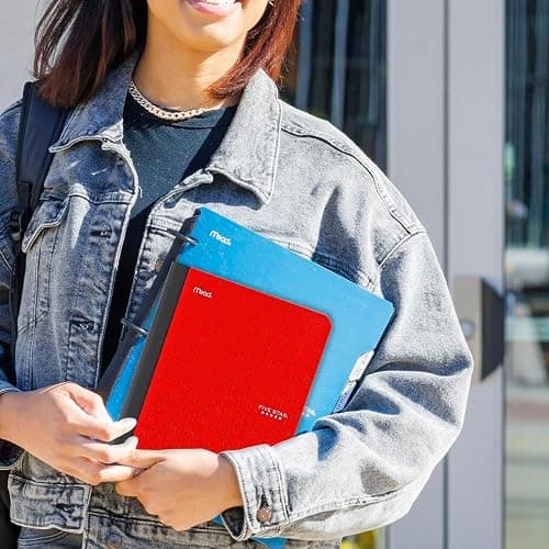 Five Star Composition Book + Study App, 4 Pack, Wide Ruled Paper, 7-1/2" x 9-3/4", 80 Sheets, Forest Green, Tidewater Blue, Fire Red and Harvest Yellow (950033B-ECM) thumbnail 2