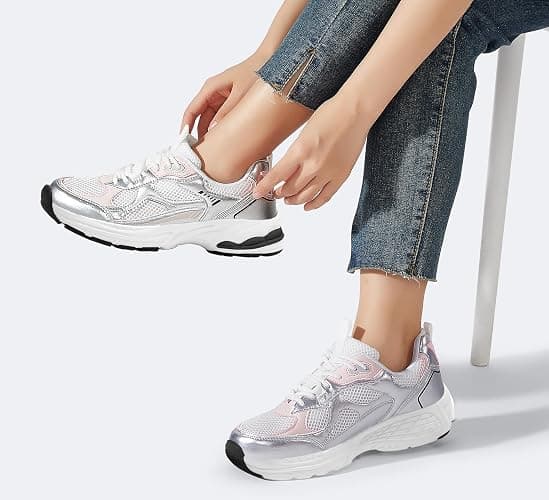 LUCKY STEP Women's Chunky Fashion Sneakers Gym Athletic | Platform Running Tennis Workout Sport Mesh Casual Trendy Walking Shoes thumbnail 2