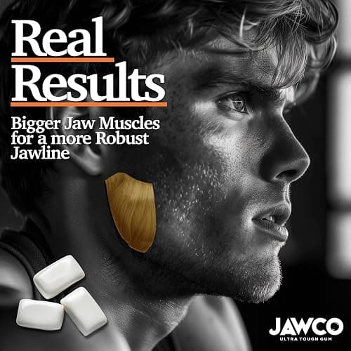 JAWCO Ultra-tough Jawline Chewing Gum | Get a Stronger, Squarer Jawline | Sugar-Free Jaw Training Hard Gum | Chisel, Sculpt, & Tone | 15X Hardness | Facial Fitness Mewing Gum | Muscle Mango (1-Pack) thumbnail 9