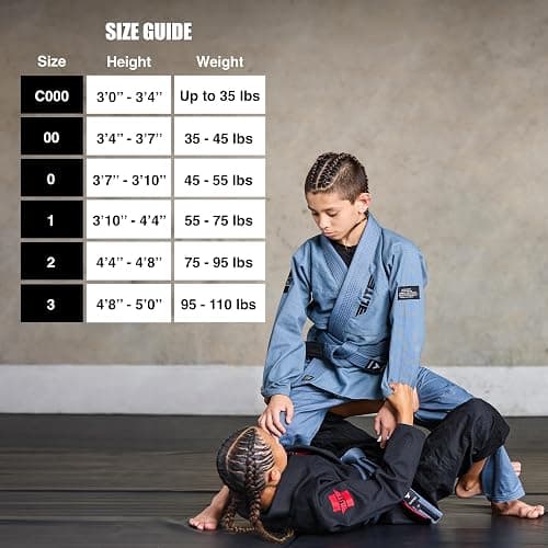 Elite Sports IBJJF Ultra Light BJJ Brazilian Jiu Jitsu Gi for Kids with Preshrunk Fabric and Free Belt thumbnail 4