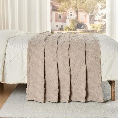 50x70 Inch Brown Rhombus Throw Blanket - Soft & Fluffy Fleece, Cute & Aesthetic, Perfect for Sofa, Couch, Chair, Bed, Living Room & Bedroom, All-Season Use, Plush & Cozy Decorative Blanket thumbnail 3