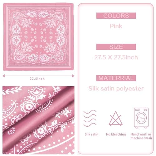DOOBO Satin Head Scarf - 27.5 Inches Silk Bandana Hair Wrap Square Scarf for Women & Girls thumbnail 3