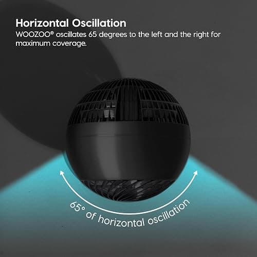 IRIS USA WOOZOO Air Circulator Fan with Remote, Oscillation, 5 Speeds, 82ft Max Air Distance, 90° Adjustable Tilt, 30db Quiet Motor, Small Fan for Bedroom, Office, Dorm, Black - 5-Speed - Black thumbnail 6
