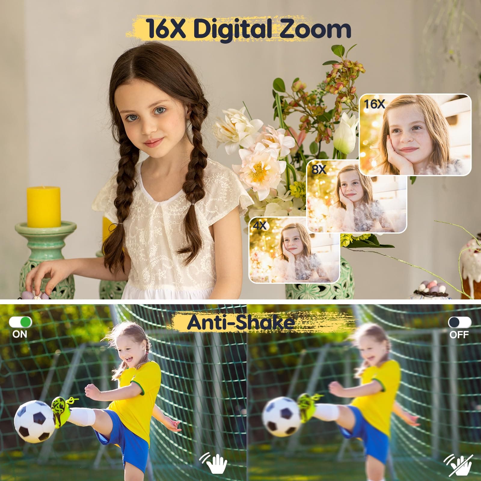Digital Camera 1080p 44MP Photo Camera FHD Photo Device with 32G Card 16X Digital Zoom Digital Camera with Battery Portable Simple Digital Camera for Kids Students Teenagers Beginners thumbnail 4