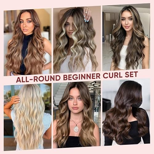 Rotating Curling Iron Set, Automatic Curling Wand for Long Hair, Easy to Use Hair Curler Get Effortless Beach Waves, 3 Sizes Ceramic Barrel 0.75" 1" 1.25" to 430°F with Home Button, Dual Voltage thumbnail 7