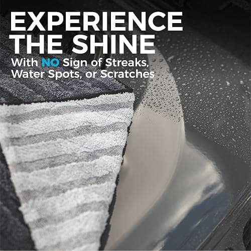 The Rag Company Gauntlet Car Drying Towel - 70/30 Korean Microfiber, Dries Faster Without Scratching, 900gsm, 30x36 inches, Ice Grey/Grey, Pack of 1 thumbnail 6