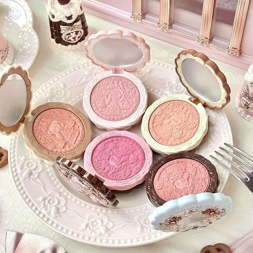 Fard in seta satinato della collezione Sweetie Bear, fard in polvere rosa pesca scintillante per guance Flower Know, trucco viso modulabile e sfumabile, morbido e a lunga tenuta (Garden Picnic) thumbnail 6