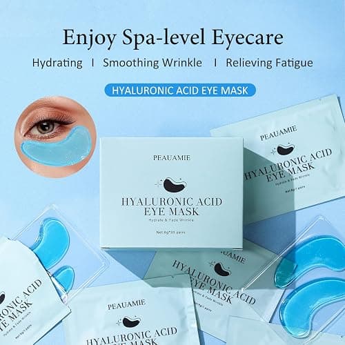 PEAUAMIE Under Eye Patchs Hyaluronic Acid Eye Mask for Dark Circles and Puffiness Wrinkle Eye Bags 30 Pairs thumbnail 2
