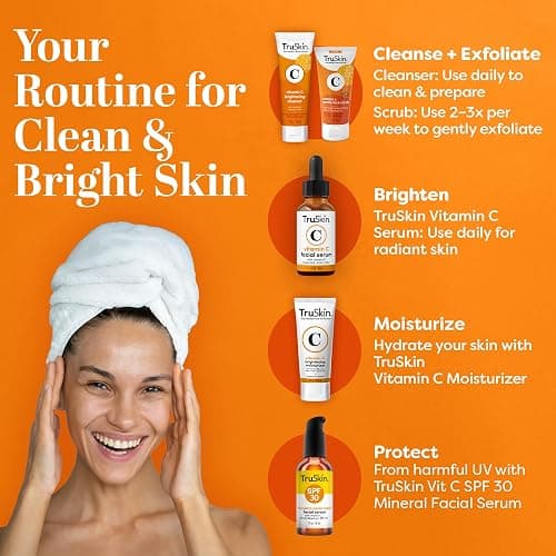 TruSkin Vitamin C Brightening Face Wash with Rosehip Oil, 5 fl oz | Vitamins C & E, Aloe Vera and MSM gently cleanse, refresh and support radiant-looking skin without over-drying thumbnail 7