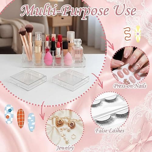 AceOrbit 48 Pcs Press on Nail Boxes with 180 Pcs Adhesive Double Sided Tape Acrylic Press on Nail Packaging Cases in 4 Colors Square Transparent Storage Case Organizer for Display Art Salon Supplies thumbnail 6