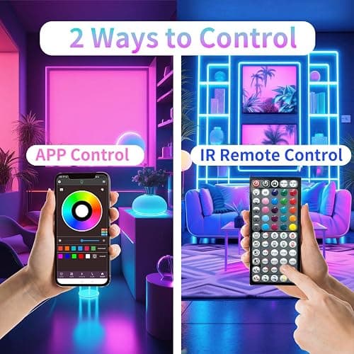 NBBUFF 390FT LED Lights for Bedroom, RGB LED Strip Lights Music Sync Color Changing Effects, DIY Cuttable Led Light Strip with Remote and App Control Led Lights for Room Decor (4 Rolls of 97ft) thumbnail 3