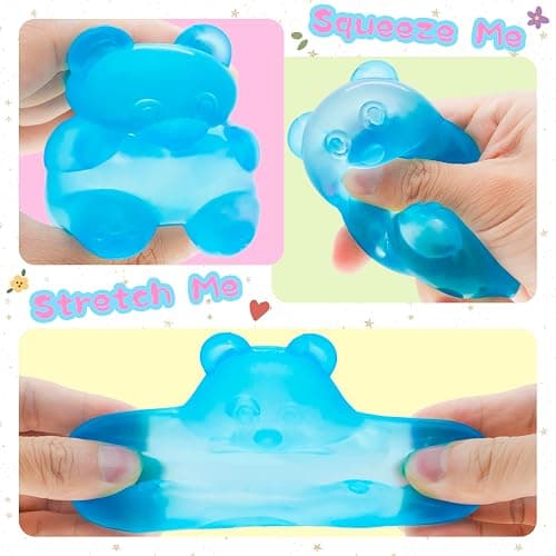Gummy Bear Toys, Stress Bear Squishy Balls, Sugar Filled Squishy Toys for Kids Stress Relief, High Density Squeeze Balls for Students Calming, Ultra Soft Fidget Toys for Anxiety Relief thumbnail 4