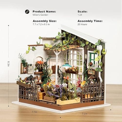 Rolife DIY Miniature House Kit Miller's Garden, Tiny House Kit for Adults to Build, Mini House Making Kit with Furnitures, Halloween/Christmas Decorations/Gifts for Family Friends (Miller's Garden) thumbnail 3