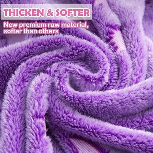 AUIVTY Glow in The Dark Blanket for Girls Birthday Purple Pink Moon Star Soft Throw Blanket for Kids Toddler Teen Girls Women (Purple, 40x60 inch, Moon Star) thumbnail 4