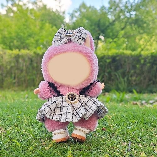 Clothes for 17cm Doll, 2 PCS Cute Chic Style Hair Clip & Dress Set, Dress up Outfit Exquisite Accessories for Dolls thumbnail 4
