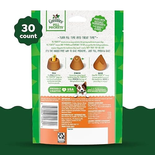Greenies Pill Pockets for Dogs, Large Size Soft Dog Treats, Cheese Flavor, 7.9 oz. Pouch thumbnail 3