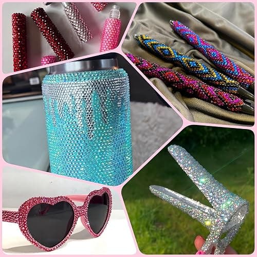 32000Pcs Flatback Rhinestones for Bedazzling Kit 3mm with 4Pcs B7000 Glue | Multicolor Bedazzler Kit with Rhinestones and Tools DIY Bedazzling Gems for Crafting Book Clothing Shoes Cups thumbnail 6