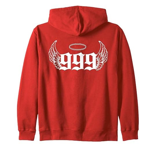 Urban Empyre 999 Angel Number Zip Hoodie - Black, Unisex Adult, Astrology Themed, Small - Image 1