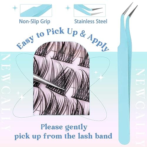 Lash Clusters Kit Wispy Natural Cluster Eyelash Extension Kit DIY Lash Extension Kit C-curly 10-16MM Eyelash Clusters Volume Individual Lashes Kit by Newcally thumbnail 6