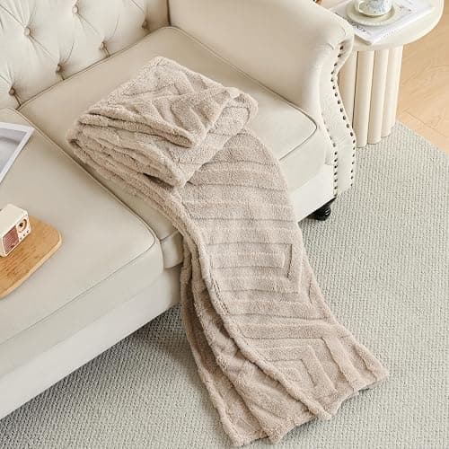 50x70 Inch Brown Rhombus Throw Blanket - Soft & Fluffy Fleece, Cute & Aesthetic, Perfect for Sofa, Couch, Chair, Bed, Living Room & Bedroom, All-Season Use, Plush & Cozy Decorative Blanket thumbnail 5