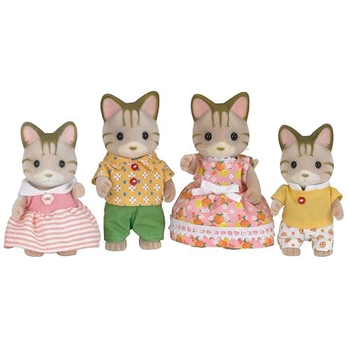 Calico Critters Sandy Cat Family, Set of 4 Collectible Doll Figures - Image 1