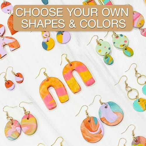 JOiFULi 132 Pc- Complete DIY Friendship Craft Set for Teens, Ages 12+ Aesthetic Polymer Clay Earring Jewelry Craft Making Set thumbnail 6