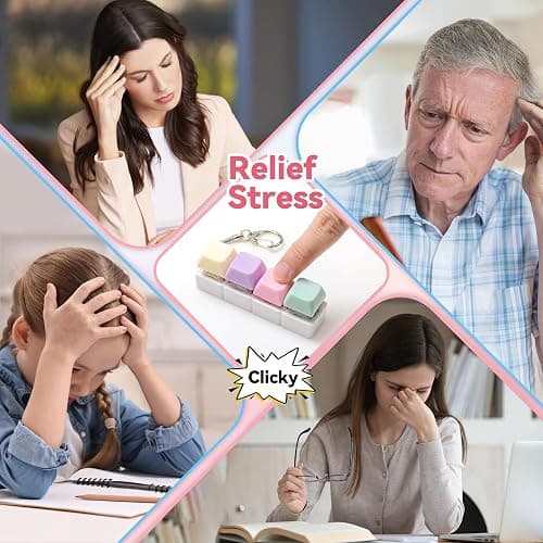 2 Pcs Creamy Keyboard Fidget Toy, Office Fidget Toys for Desk, 4 Keys Decompression Clicker Keyboard Fidget for Adults Stress Relief Pass Time thumbnail 5