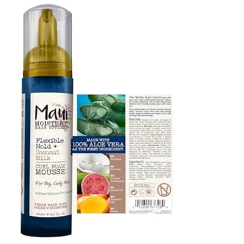 Maui Moisture Flexible Hold + Coconut Milk Curl Foam Mousse, for Curly Hair Styling, No Drying Alcohols, Parabens or Silicone, 8.5oz | for Curly Hair Styling thumbnail 9