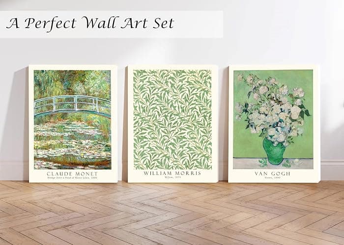 Induslyfe Framed Grass Wall Art Canvas Decor Set of 3, Matisse Wall Art Framed Prints Posters Mid Century Modern Art, Aesthetic Floral Botanical wall art for bedroom, living room, bathroom 12x16 thumbnail 3