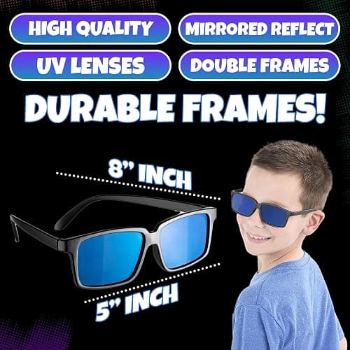 Spy Glasses for Kids in Bulk - (Pack of 3) Spy Sunglasses Rear View to See Behind You, for Fun Party Favors, Spy Gear Detective Gadgets Gift for Boys & Girls Great for Goodie Bags, Carnival Prizes thumbnail 5