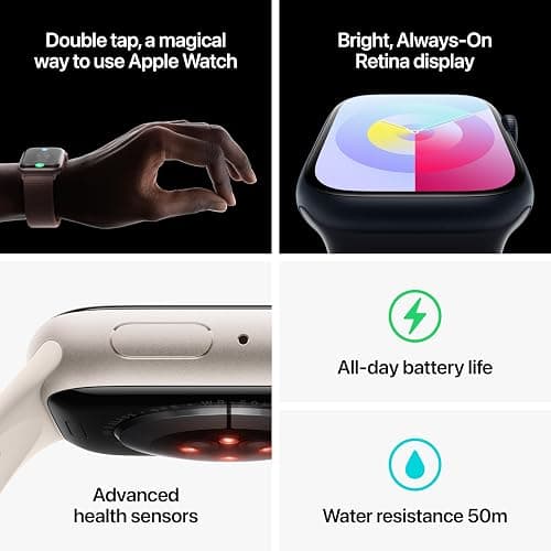 Apple Watch Series 9 [GPS 41mm] Smartwatch with Pink Aluminum Case with Light Pink Sport Loop One Size. Fitness Tracker, ECG Apps, Always-On Retina Display, Carbon Neutral thumbnail 5