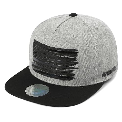 Flipper 3D Glossy American Flag Snapback Hat – Flat Brim Adjustable Baseball Cap for Men & Women, Patriotic USA Trucker Hat - Image 1