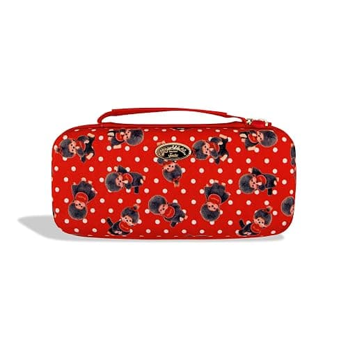 Sonix x Monchhichi Carrying Case for Nintendo Switch 2, Switch 1, Lite, OLED, Protective Travel Case with Game Cartridge Storage | Monchhichi Red Dot - Image 1