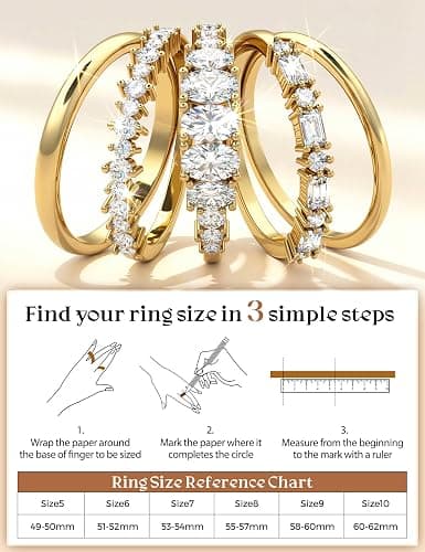 Tungary 14K Gold Plated Stackable Rings for Women Non Tarnish - Dainty Wedding Bands Gold Ring Stack Set Trendy Minimalist Cubic Zirconia Statement Engagement Promise Thumb Stacking Rings Size 5-10 thumbnail 6