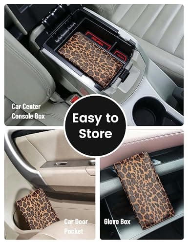Yarnic Leopard Car Registration and Insurance Holder, Car Document Holder with Magnetic Closure, Car Organizer Vehicle Glove Box Compartment Organizer, Car wallet Case for Teens Men Women thumbnail 7