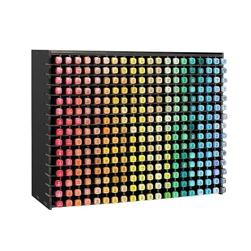 SANFURNEY Art Marker Storage Rack for 300 Markers, Watercolour Brushes Pens Color Pencils Organizer Holder for Desk - Black - Image 1