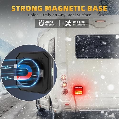 TLKTL Wireless Trailer Lights Magnetic, Wireless Tail Lights for Trailer | Rechargeable Tow Light LED Kit with Retro-reflectors for Trucks, Boat, RV, Vehicle, Caravan, IP65 Waterproof thumbnail 6
