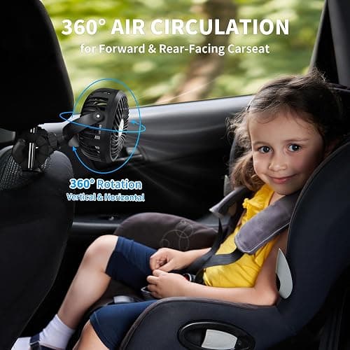 AMACOOL Battery Operated Stroller Fan Flexible Tripod Clip On Fan with 3 Speeds and Rotatable Handheld Personal Fans for Car Seat Crib Bike Treadmill thumbnail 4
