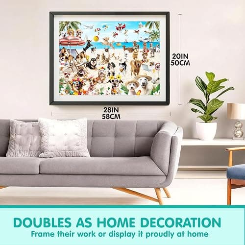 JOYIN 300 pcs Vacation Pups Dog Puzzles, Jigsaw Puzzle for Kids and Adults(27.6" x 19.7"), Vacation Puppy Theme Puzzles for Toddlers, Christmas Collection Gift Home Art Decor thumbnail 2