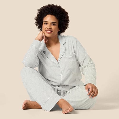 Amazon Essentials Women's Long Sleeve Cotton Modal Pajama Set, Loungewear with Full-Length Bottom thumbnail 8