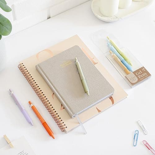 Rileys & Co. Stylos Gel Esthétiques pour l'Écriture, Lot de 6, Stylos Noirs, Pointe Fine 0,5 mm, Stylos Anti-Bavures, Stylos Gel Fins, Stylos à Pointe Fine pour Prendre des Notes et Journal Intime thumbnail 2