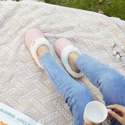 NineCiFun Women's Slip on Fuzzy Slippers Memory Foam House Slippers Outdoor Indoor Warm Plush Bedroom Shoes Scuff with Faux Fur Lining thumbnail 8