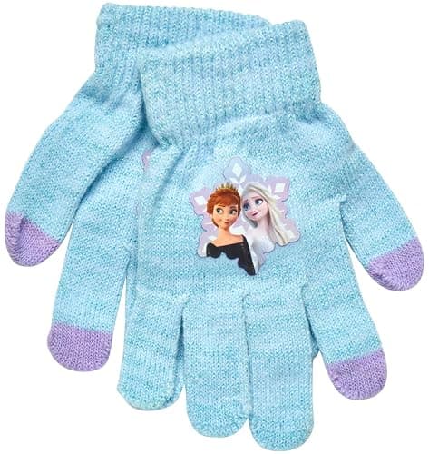 Disney Frozen 2-Piece Winter Accessory Set for Girls, Anna and Elsa Kids Earmuffs and Gloves, Size 4-7 Years, Blue thumbnail 4
