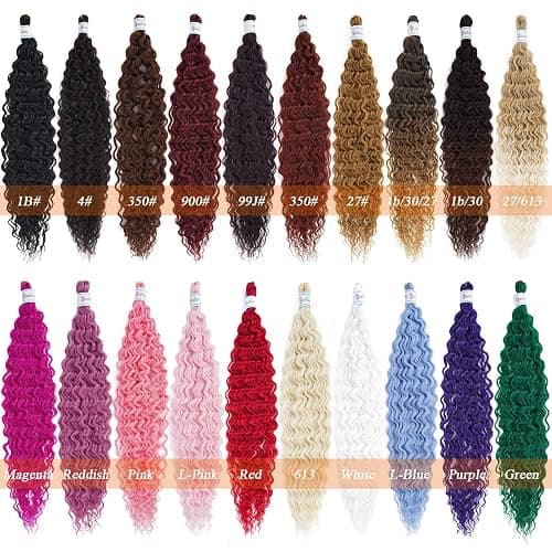 Ai Yuchen 1b Black Deep Curly Braiding Hair for Boho Braids Ocean Deep Wave Crochet Boho Hair for Braiding 24 inch 2 Packs Bohemian Boho Curls Water Wave Wet and Wavy Braids Extensions thumbnail 7