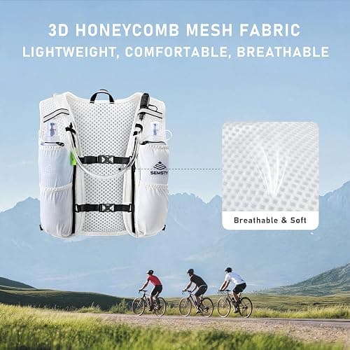 SEMSTY Running Hydration Vest 5L,Running Vest Pack with 1.5L Water Bladder,Lightweight Water Backpack for Hiking Running Cycling thumbnail 5